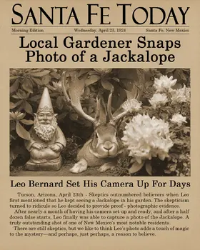 Jackalope Vintage Newspaper Story Art Print - 8"x10" Artwork