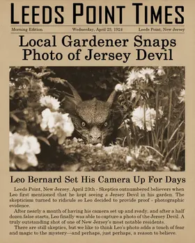 Jersey Devil Vintage Newspaper Story Art Print - 8"x10" Artwork