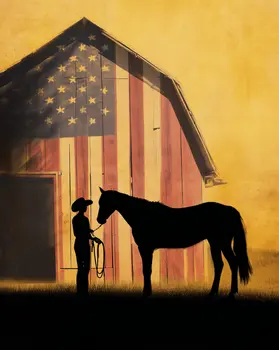 American Life- A Girl and Her Horse - Americana Country Life Art Prints - 8"x10" Artwork for 11"x14" Frame