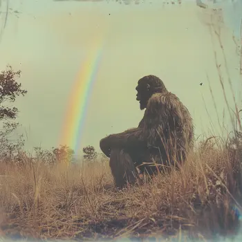 Bigfoot is a Softie at Heart - Cryptids  8"x8" Artwork for 12"x12" Frame