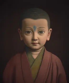 Buddha Boy - Zen Art for Meditation Home Decor Wall Art Prints – 8″x10″ Artwork – 11″x14″ Beveled Mat