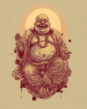 Buddha Etching - Zen Art for Meditation Home Decor Wall Art Prints – 8″x10″ Artwork – 11″x14″ Beveled Mat