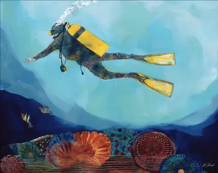 Scuba Reef Adventure art print 8”x10” Art Print