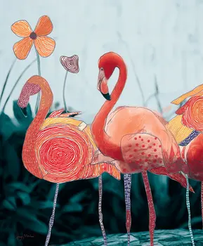Flamingo Couple 8”x10” Art Print