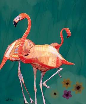 Flamingo Poses 8”x10” Art Print
