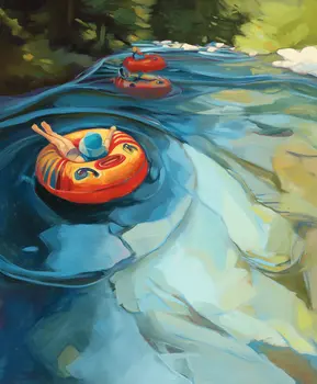 Innertubing on a Lazy Day 8”x10” Art Print