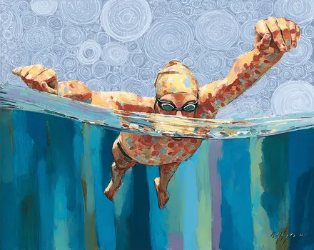 Ocean Swimming  8”x10” Art Print