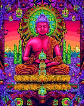 Neon Buddha - Zen Art for Meditation Home Decor Wall Art Prints – 8″x10″ Artwork – 11″x14″ Beveled Mat (Copy)
