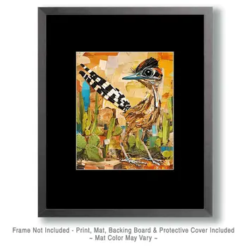 Alert Roadrunner - American Southwest Art Prints - 8"x10" Artwork for 11"x14" Frame