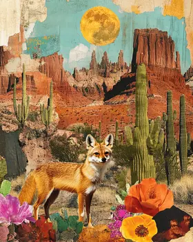 Desert Fox Morning - American Southwest Art Prints - 8"x10" Artwork for 11"x14" Frame