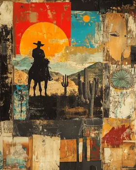 Long Hot Ride - American Southwest Art Prints - 8"x10" Artwork for 11"x14" Frame