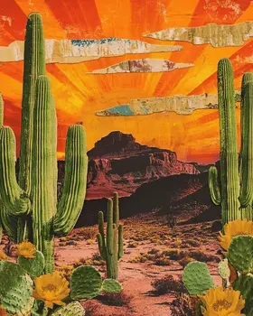 Arizona Collage - American Southwest Art Prints - 8"x10" Artwork for 11"x14" Frame