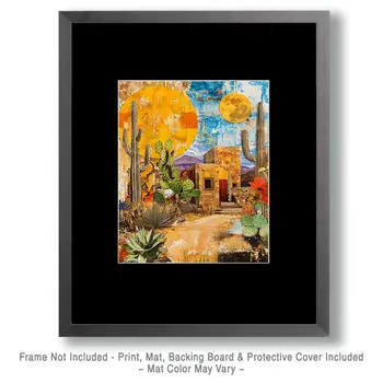Adobe Collage - American Southwest Art Prints - 8"x10" Artwork for 11"x14" Frame