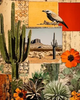 Tucson Collage - American Southwest Art Prints - 8"x10" Artwork for 11"x14" Frame