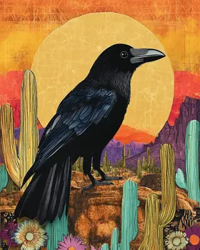 Desert Raven - American Southwest Art Prints - 8"x10" Artwork for 11"x14" Frame