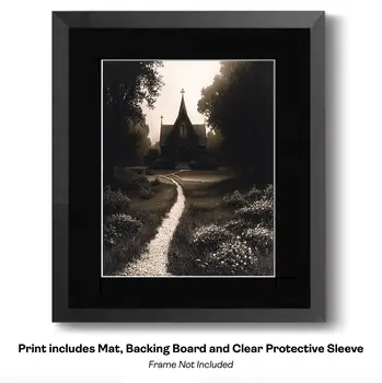 Path to Old Gothic Church - Classic Landscape 8"x10" Art Print