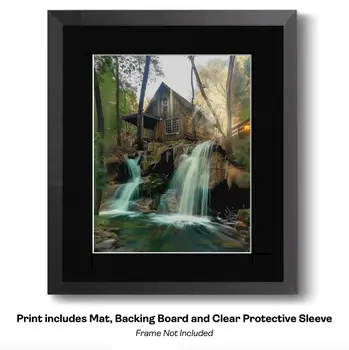 Settler's Historic Cabin at Twin Falls - Classic Landscape 8"x10" Art Print