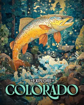 Jumping Trout - Colorado Art Prints – 8″x10″ Artwork for 11″x14″ Frame