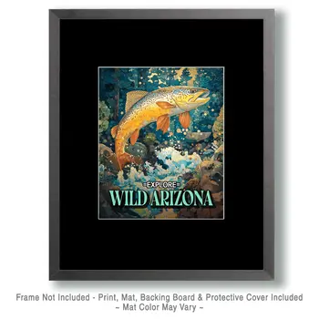 Jumping Trout - Arizona Art Prints – 8″x10″ Artwork for 11″x14″ Frame