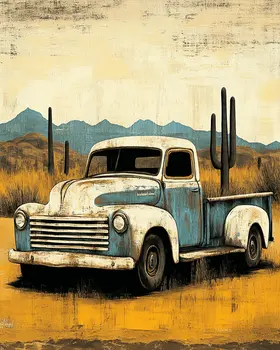 Vintage Abandoned Pickup Truck - American Southwest Art Prints - 8"x10" Artwork for 11"x14" Frame
