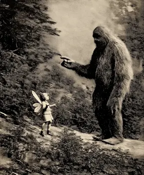 Bigfoot Fairy Newspaper Sensation Art Print - Fairies 8"x10" Artwork