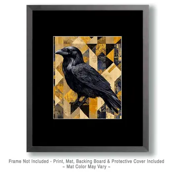 Deco Raven - Art Prints - 8"x10" Artwork for 11"x14" Frame