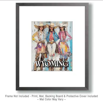 Three Amigas - Wyoming Souvenir Art Prints - 8"x10" Artwork