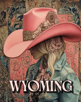 Cowgirl Rowena - Wyoming Souvenir Art Prints - 8"x10" Artwork