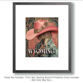Cowgirl Rowena - Wyoming Souvenir Art Prints - 8"x10" Artwork