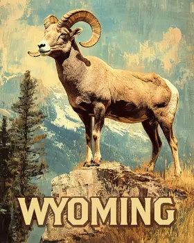 Rocky Mountain Bighorn Sheep - Wyoming Souvenir Art Prints - 8"x10" Artwork