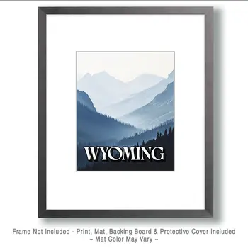 Rocky Mountains Misty Morning - Wyoming Souvenir Art Prints - 8"x10" Artwork
