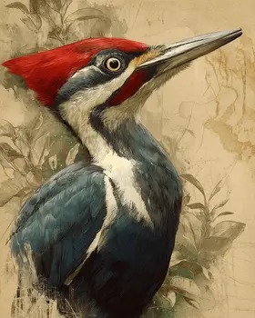Antique Ivory Billed Woodpecker Art Print - 8"x10" Artwork