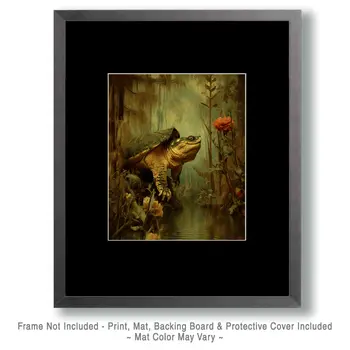 Snapping Turtle in Mangrove Swamp Art Print - 8"x10" Artwork