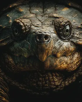 Snapping Turtle Close-Up Art Print - 8"x10" Artwork