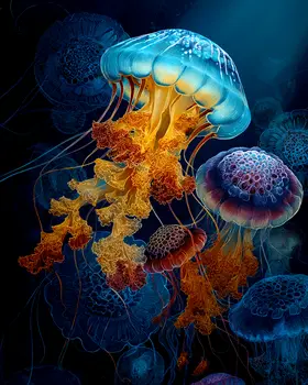 Jellyfish Swarm Art Print - 8"x10" Artwork