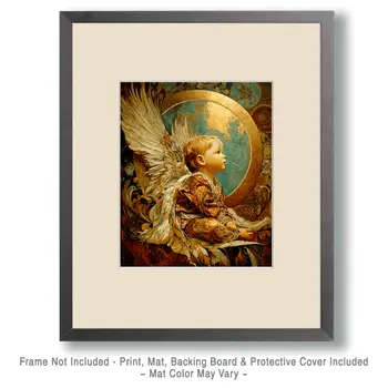 Worldly Baby Angel Art Print - 8"x10" Artwork