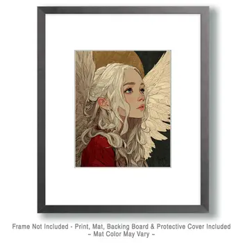 Pen and Ink Angel Art Print - 8"x10" Artwork