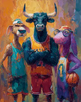 Wild Athletes Animals in Sports Art Print - 8"x10" Artwork