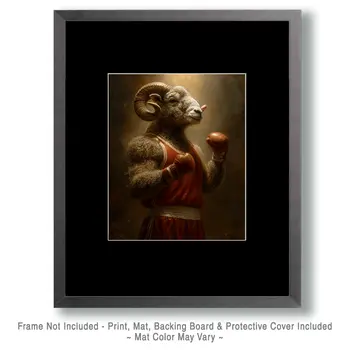 Bighorn Boxer Animals in Sports Art Print - 8"x10" Artwork