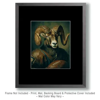Bighorn Football Player Animals in Sports Art Print - 8"x10" Artwork