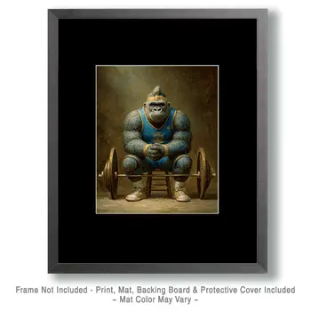 Bodybuilder Ape Animals in Sports Art Print - 8"x10" Artwork