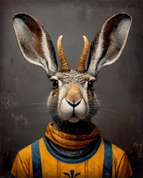 Jackalope Athlete Animals in Sports Art Print - 8"x10" Artwork