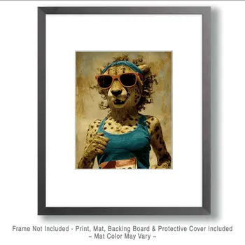Cougar Jogging Animals in Sports Art Print - 8"x10" Artwork