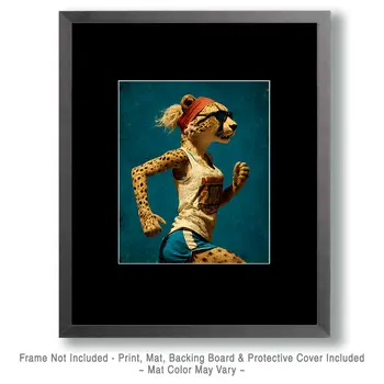Cheetah Jogging Animals in Sports Art Print - 8"x10" Artwork