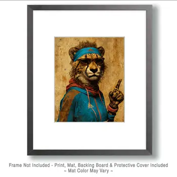 Number One Cheetah Animals in Sports Art Print - 8"x10" Artwork