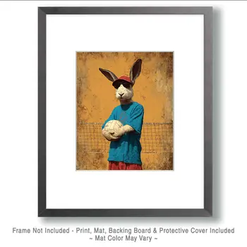 Jackrabbit Volleyball Player Animals in Sports Art Print - 8"x10" Artwork