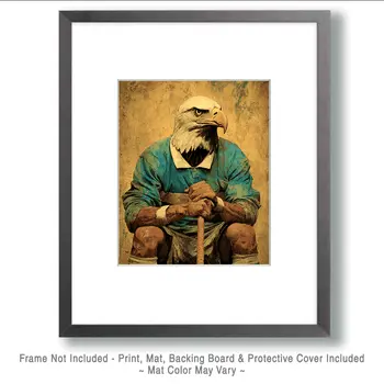 Eagle Field Hockey Player Animals in Sports Art Print - 8"x10" Artwork