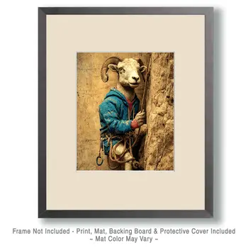 Bighorn Mountain Climbing Animals in Sports Art Print - 8"x10" Artwork
