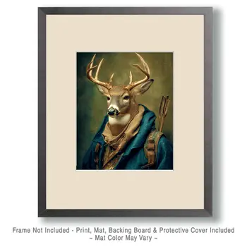 Buck Deer Hunter Animals in Sports Art Print - 8"x10" Artwork