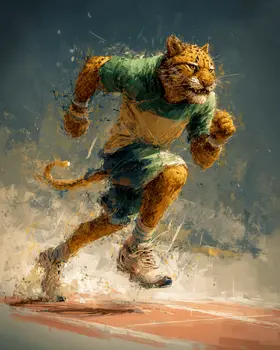 Cheetah Sprinter Animals in Sports Art Print - 8"x10" Artwork